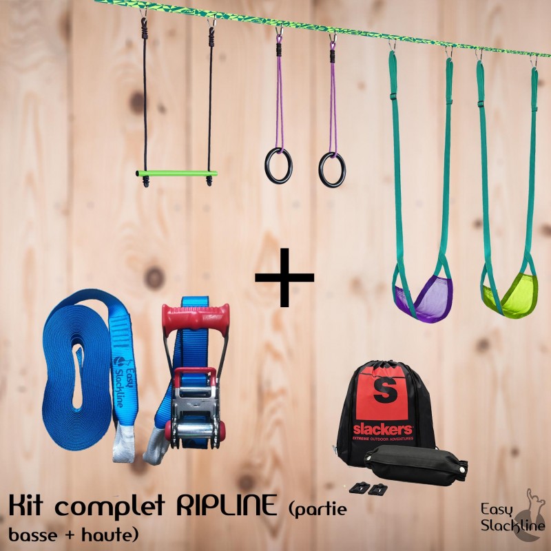 Kit slackline Ninja (slack + parcours aventure)