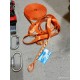 Kit slackline 15m à cliquet - sangle fine orange