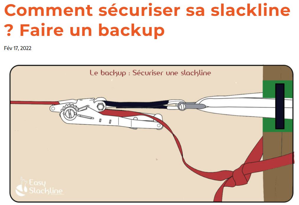 backup sécuriser une slackline